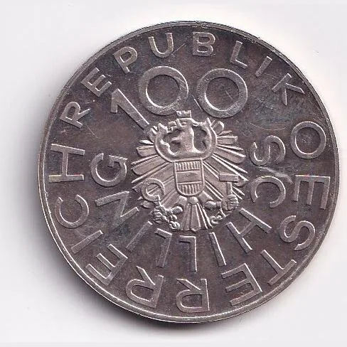 Austria 1976 Silver 100 schilling (Johann Nestroy) UNC Coin Weight 23;93 gram # 1012