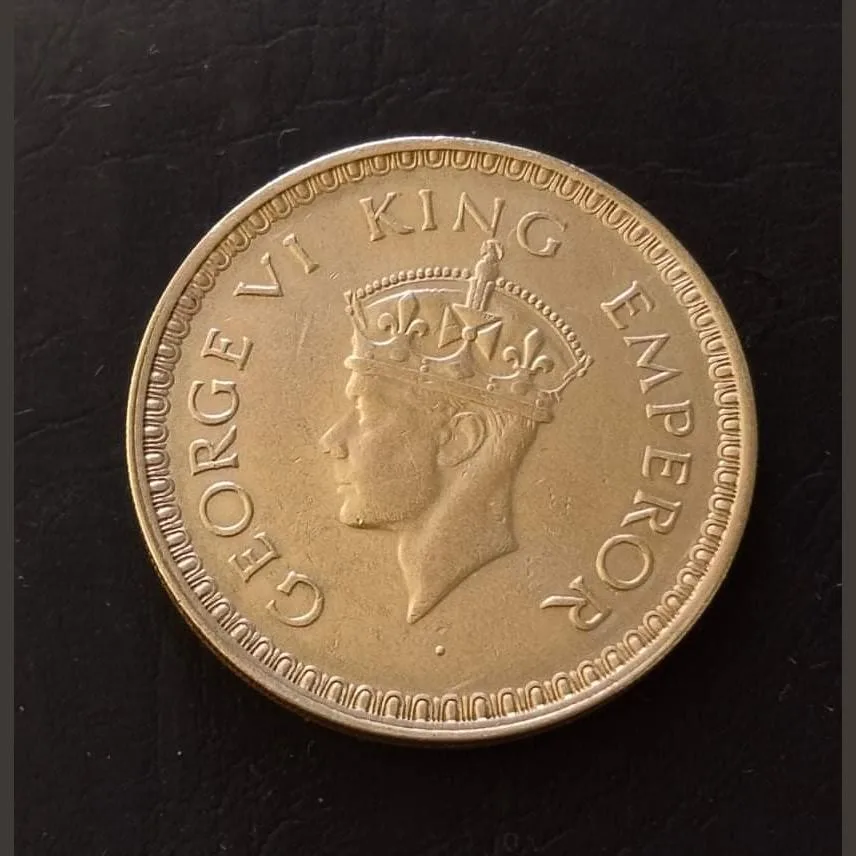 Rare Rare British India King and emperor George VI Denomination:₹1 Year:1943 Excellent condition