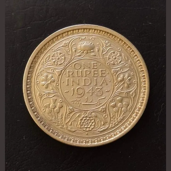 Rare Rare British India King and emperor George VI Denomination:₹1 Year:1943 Excellent condition