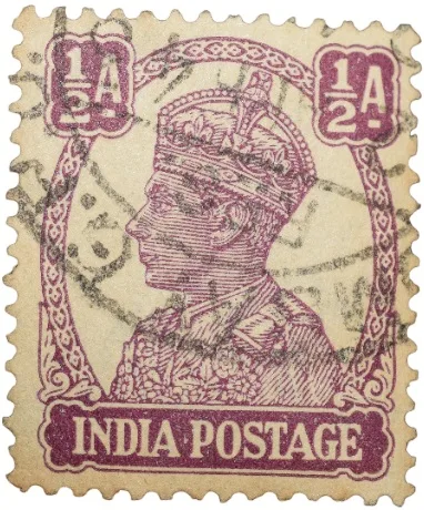 Postal Stamp of George VI 1/2 Anna Murhoom Colour - Used Condition as per Image.