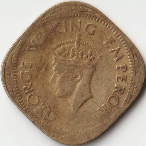 Two Anna 1947 Mint Error Originalty Stuck with Copper-Nickel But In this Mint Error Coin Stuck With Nickel Brass Most Rare Coin of King George VI British India Coinage