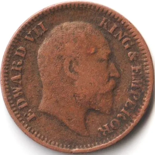 1/2 Pice 1904 Calcutta Mint Copper Coin of King Edward VII British India Coinage