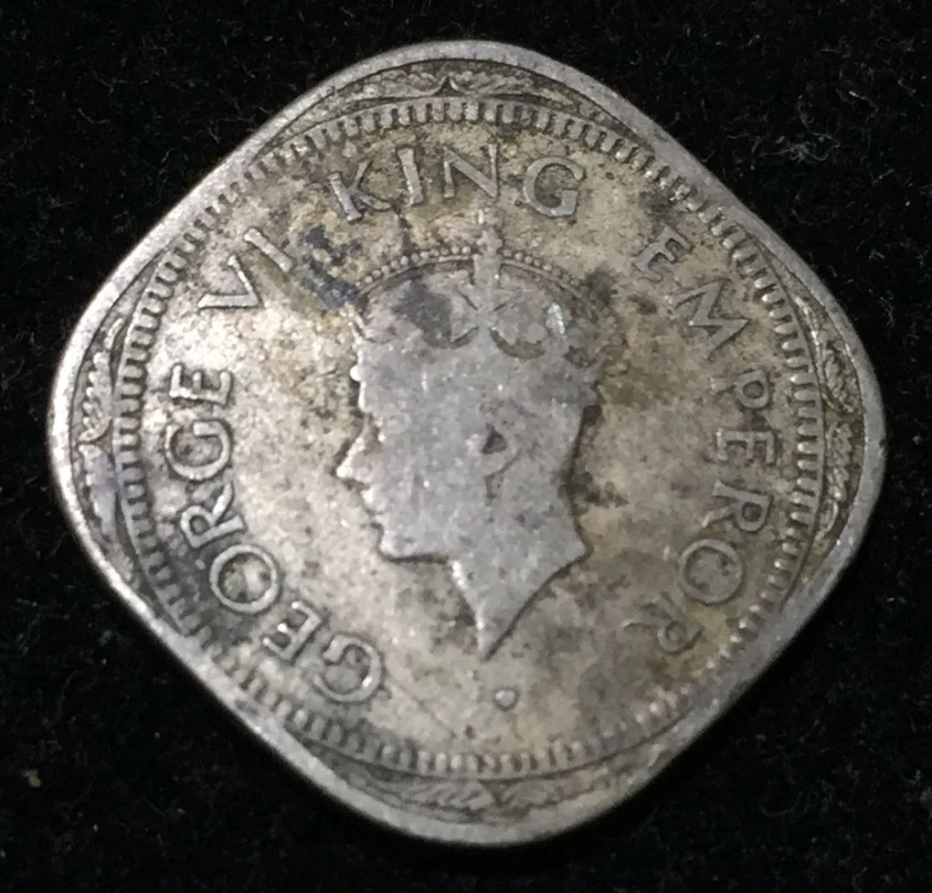 India - British 2 Annas 1946 - George VI rare coin #I-32