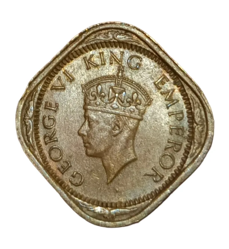 British India Ni/Brs 1/2 Anna and 1 Anna Same Year 1942 King George-VI Set 2 Coins High Collectable Grades.