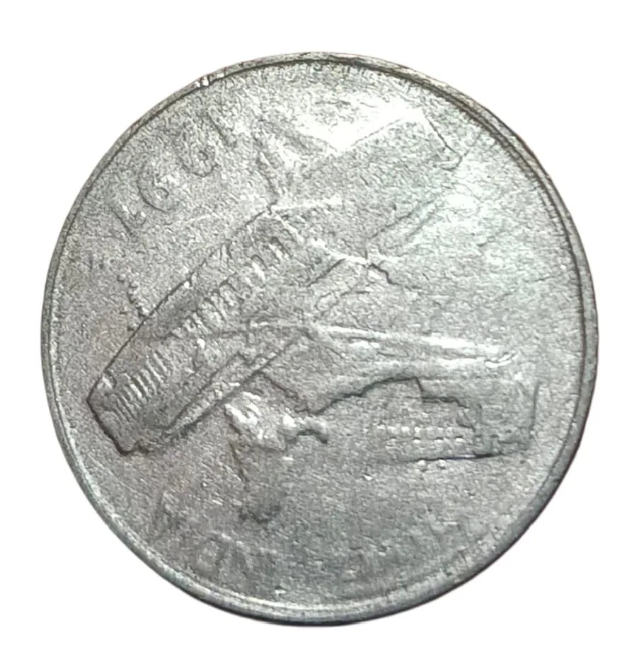 50 Paisa Fss Map Series Year 1991 Calcutta Mint On-Centered Rotated Double Strike Error **V. Rare** Collectable Grade.