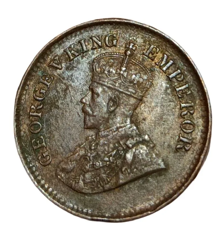 British India Copper 1/2 Pice Year 1935 King George-V in AUNC High Grade.