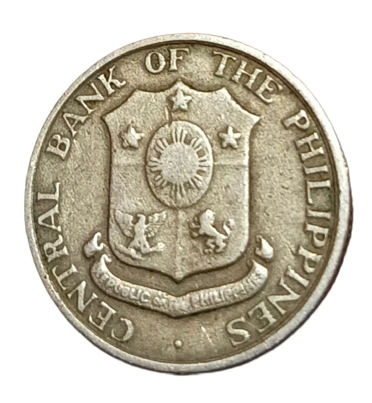 Philippines German Silver 10 Centavos Year 1962 Anvils, Cost of Arms, Hammers, Women **Scare** High Collectable Grade.