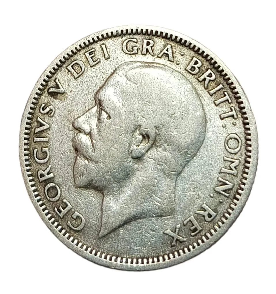 Great Britain Silver One Shilling Year 1931 King George-V Lion at Top of Crown High Collectable Grade.