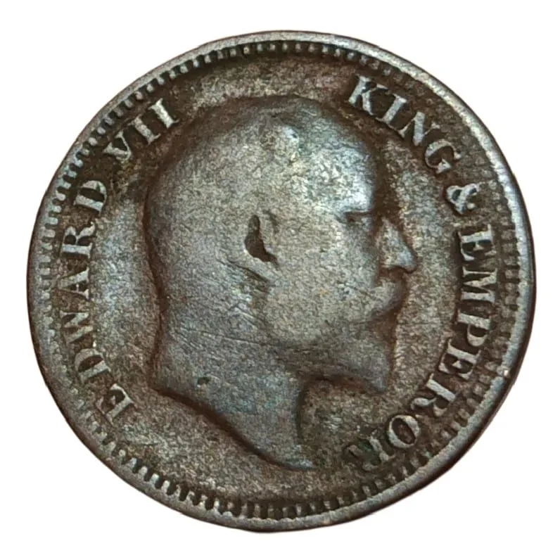 British India Copper 1/2 Pice Year 1909 King Edward-VII Collectable Grade.