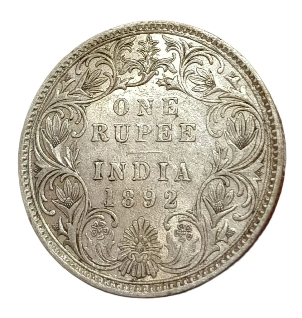 British India Silver Rupee Year 1892 Victoria Empress High Collectable Grade.