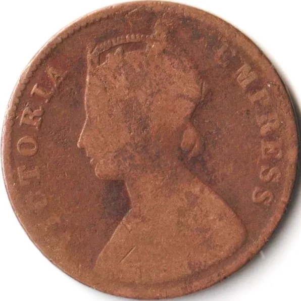 One Quarter Anna 1901 Copper Coin of Victoria Empress British India Coinage