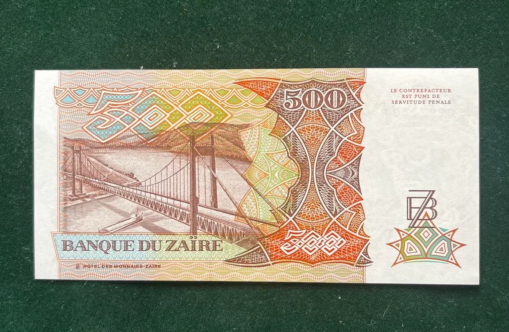 Zaire 500 World Bank note series ending 786 Unique and Rare