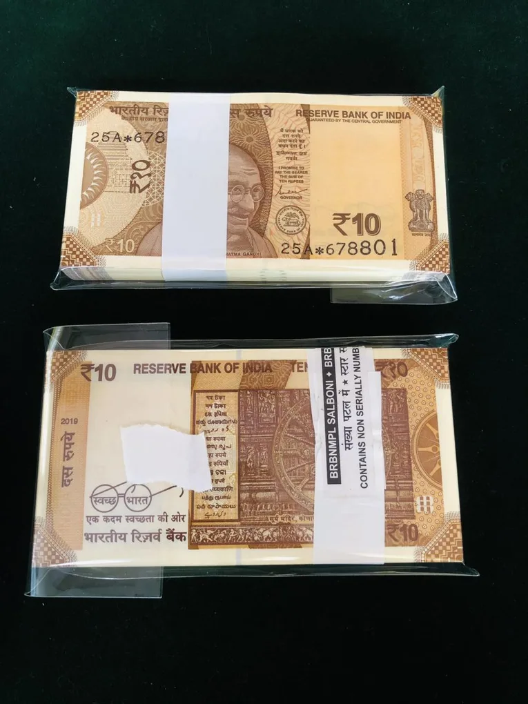 Rs 10 India Banknote Replacement Star Issue 25A Inset R Serial Bundle Gem Unc 2019 Shaktikant Das