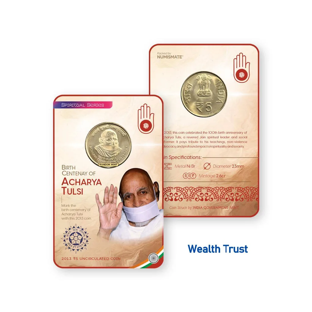 Rs 5 India Government Issue Blister Pack Acharya Tulsi Unique and Rare