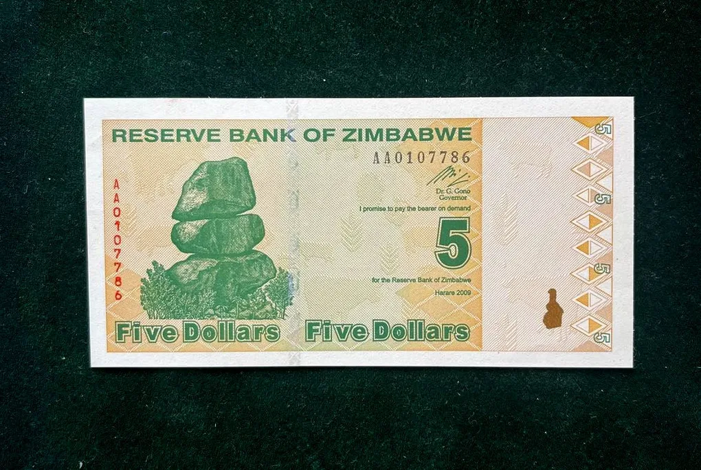 Zimbabwe Dollar 5 World Bank note Series ending 786 Unique and Rare