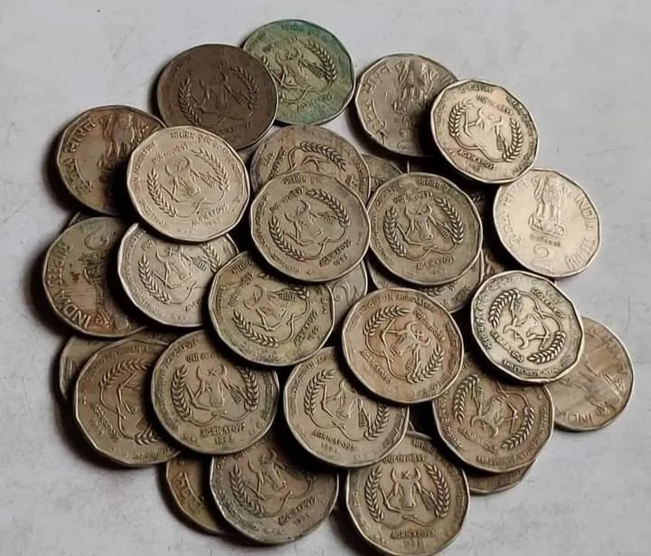 Two Rs Rare Coin Agriexpo 1995 Loot Globalization Agricultural Bombay Mint 10 Pcs Given fine Condition