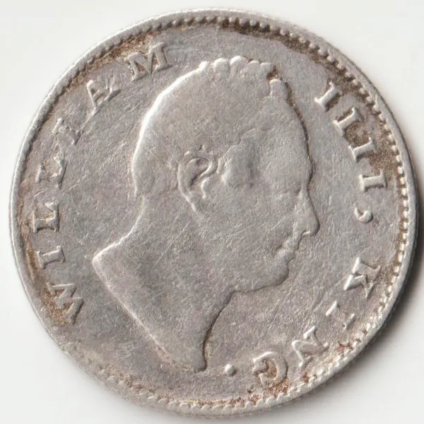 Extremely Rare Half Rupee 1835 with Die Rotation 1 O’clock Error of East India Company of William IV Silver Coin