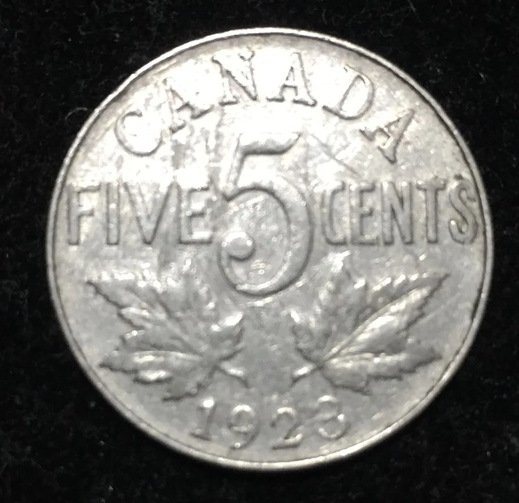 Canada 5 Cents 1923 George V Rare Coin Lowest price #D-118
