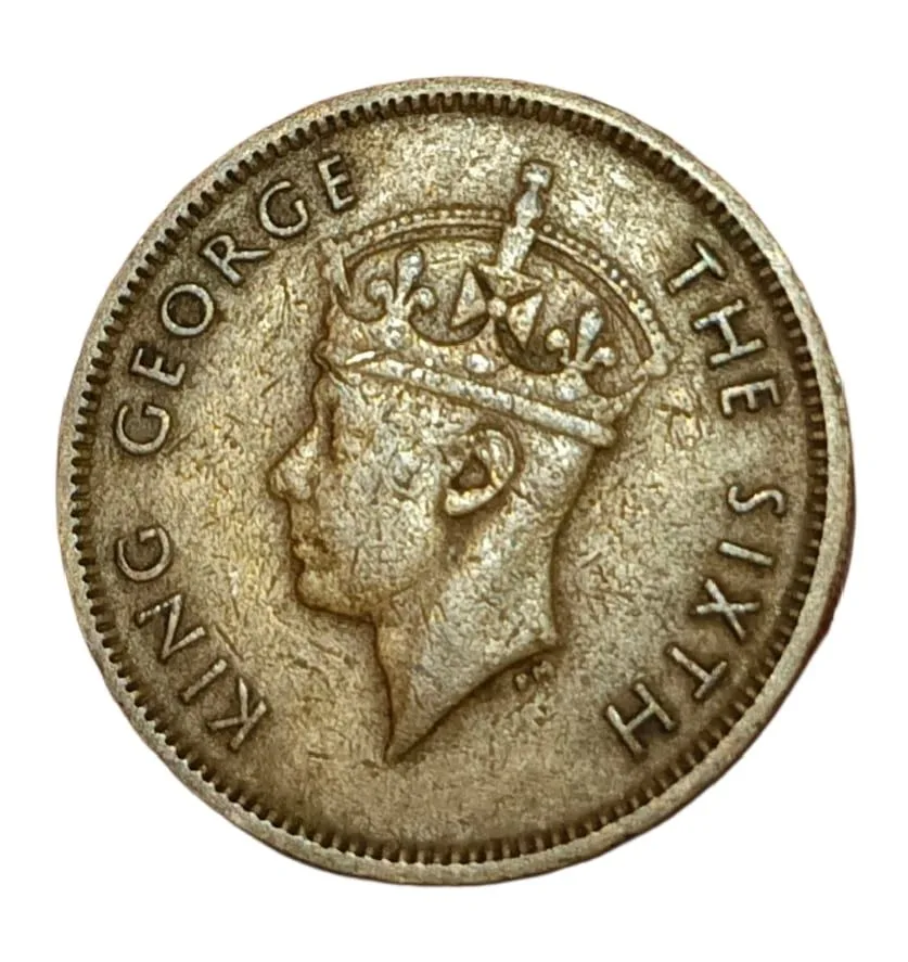 HONG KONG Ni/Brs Ten Cents Year 1950 King George-VI Collectable Grade.