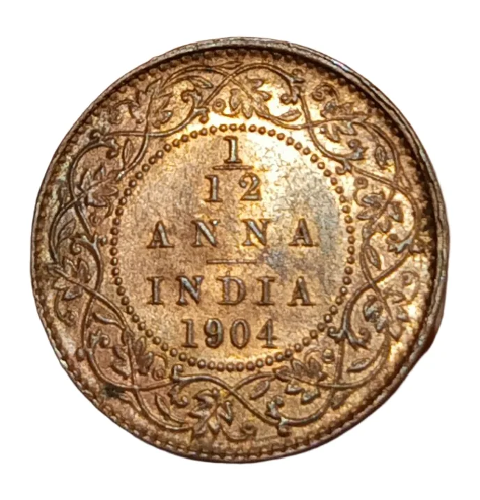 British India 1/12 Anna Year 1904 King Edward-VII **V. Scare** UNC Grade.