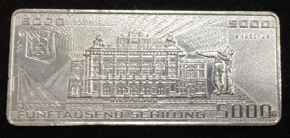 Australia 5000 Schilling Silver Plated Beautiful Medalion (Weight 40 gram.) #I-117