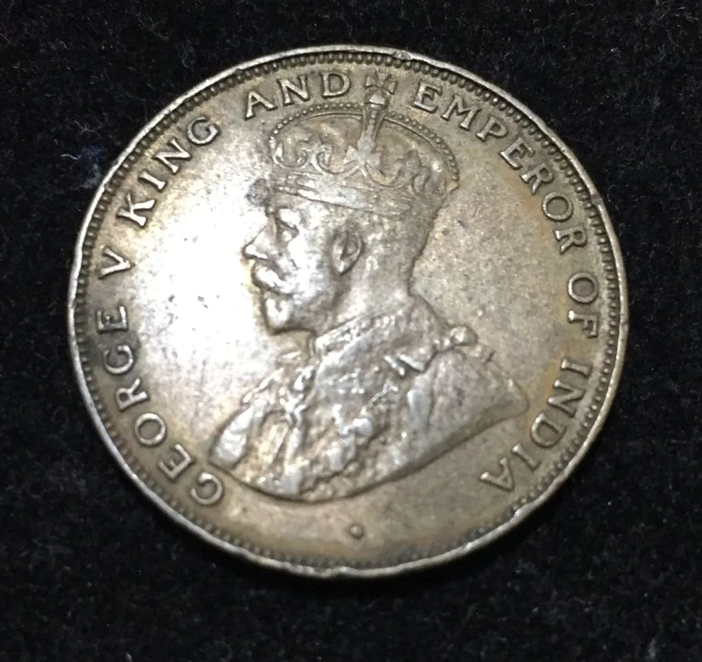 China › Hong Kong 1 Cent 1924 - George V large type Rare coin #I-122