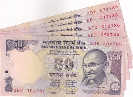 50Rs Small 786 Ending D Subbarao Signature Fancy Number 5 UNC Notes Lot