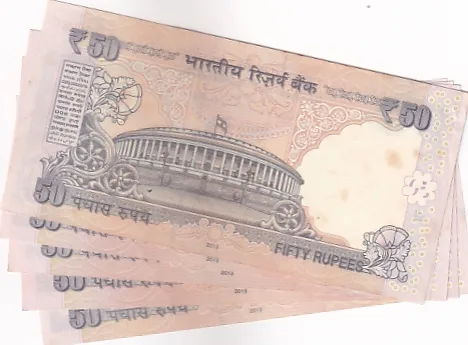 50Rs Small 786 Ending D Subbarao Signature Fancy Number 5 UNC Notes Lot