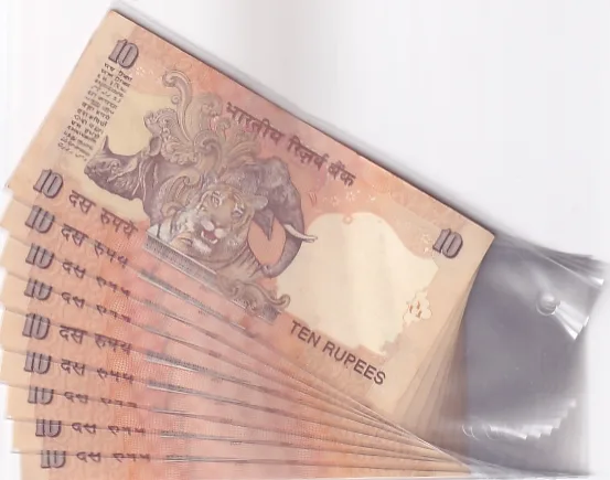 10Rs Y V Reddy Sign Fancy Series 000111 to 000999 Nine Notes Unc Set