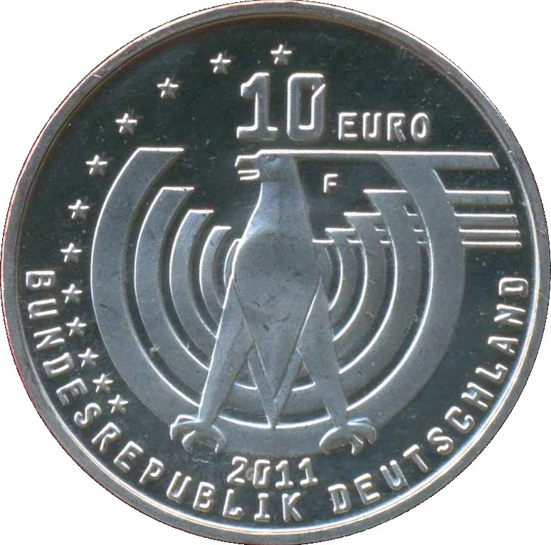 Germany, Federal Republic of 10 (2011) 125 Years of Automobile Commemorative issue rare UNC coin #I- 165