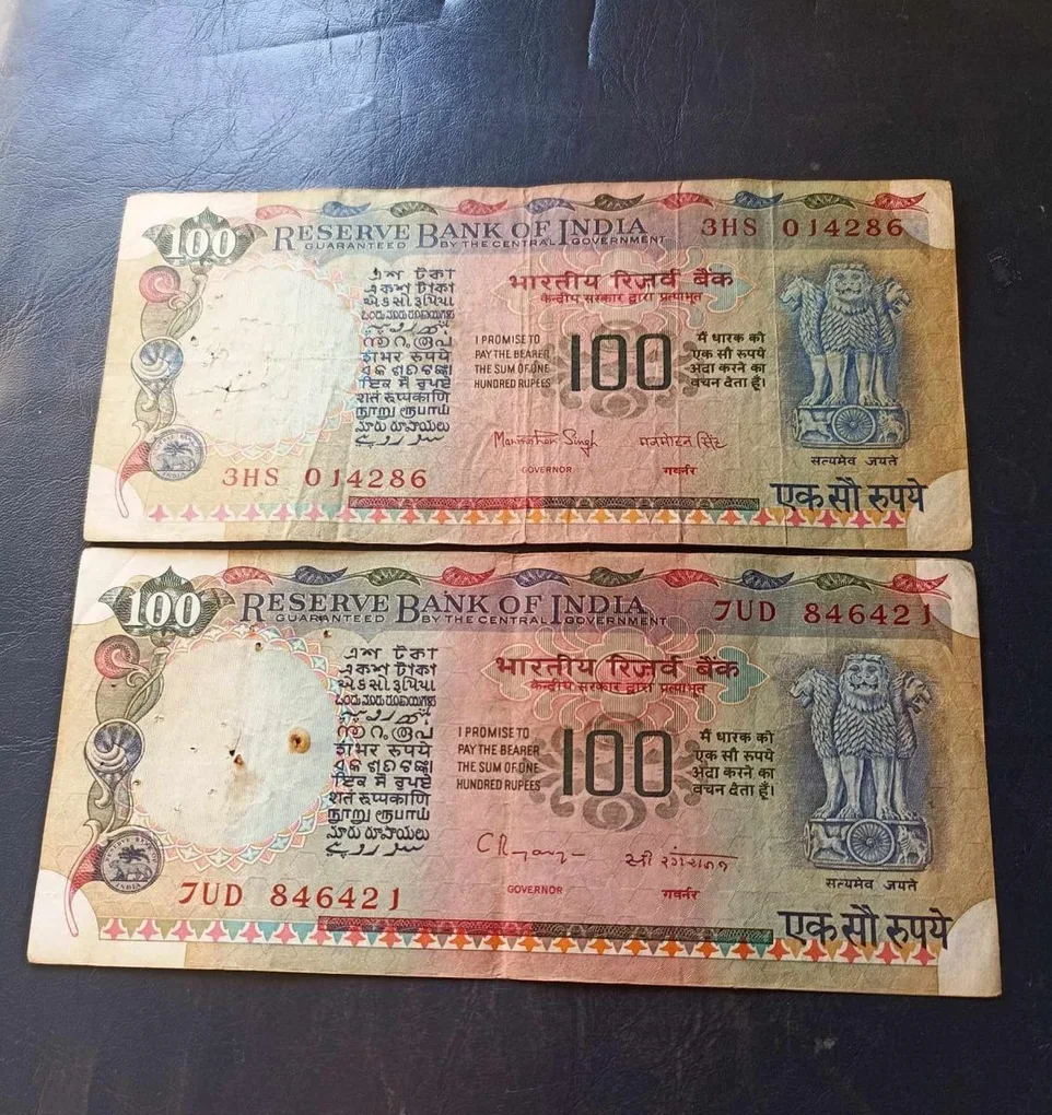 Reserve Bank of India 100₹ note Different governor Manmohan Singh C. Rangrajan