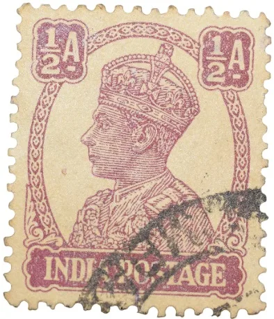 Postal Stamp of George VI 1/2 Anna Murhoom Colour - Used Condition as per Image.