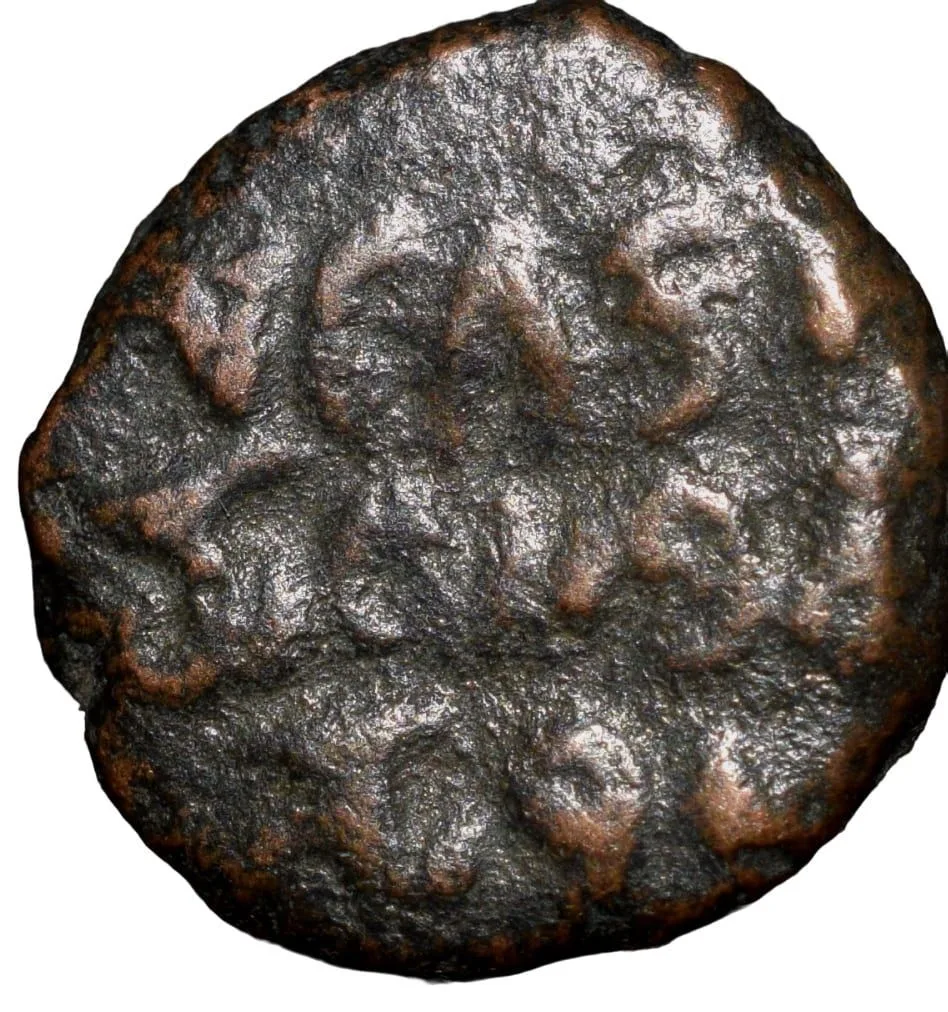 Copper 5 Cash of Krishna Raja Wodeyar(AD1810-68) of Maysore State Lion Type KM C171