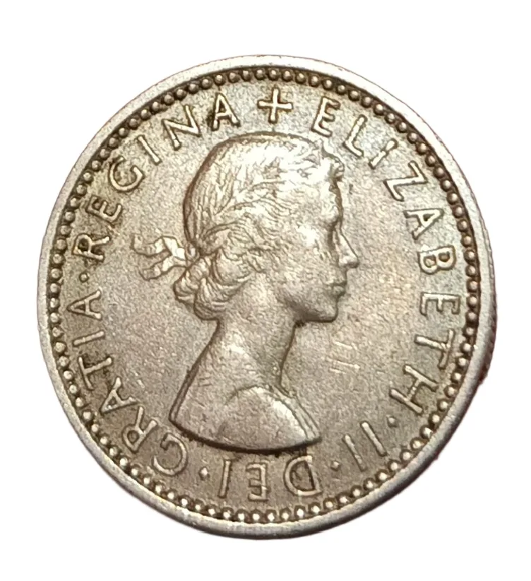 Great Britain Cu/Ni Six Pence Year 1959 Queen Elizabeth-II High Collectable Grade.