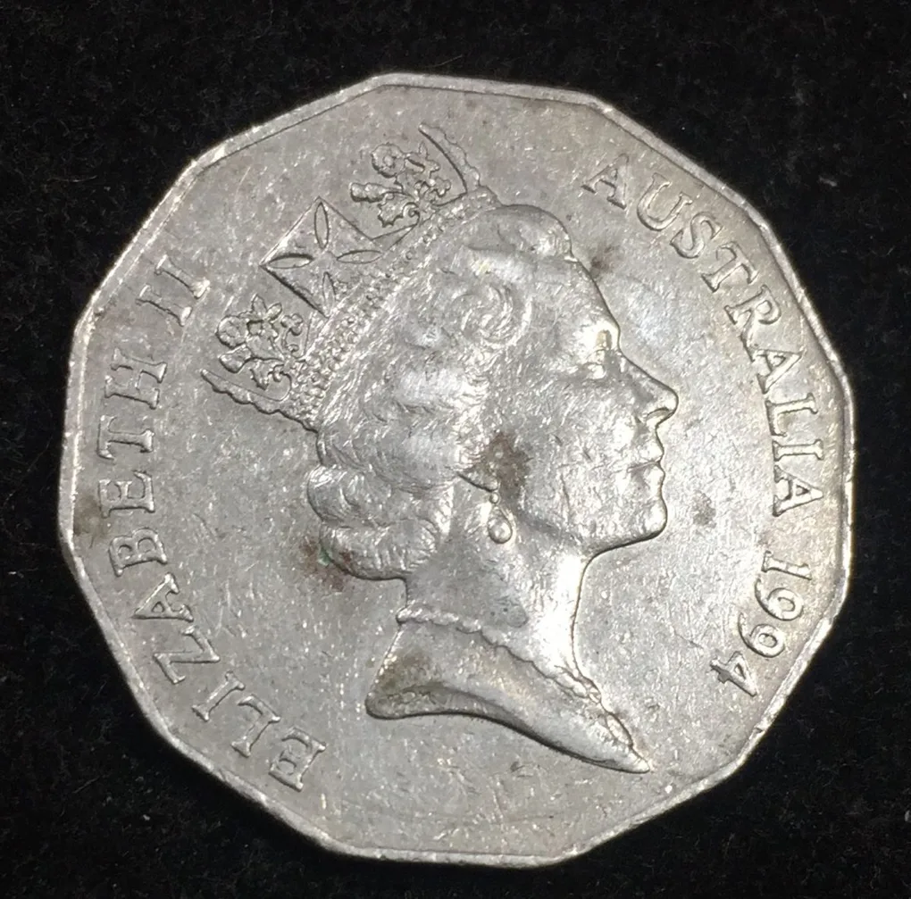 Australia 50 Cents 1994 - Elizabeth II 3rd Portrait - Year of the Family Lowest Price World Coin # I-209