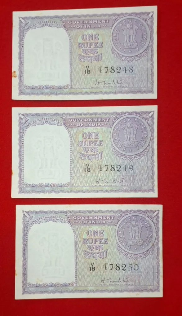 One rupee note A-5 H.M. Patel year 1951 each note price 660