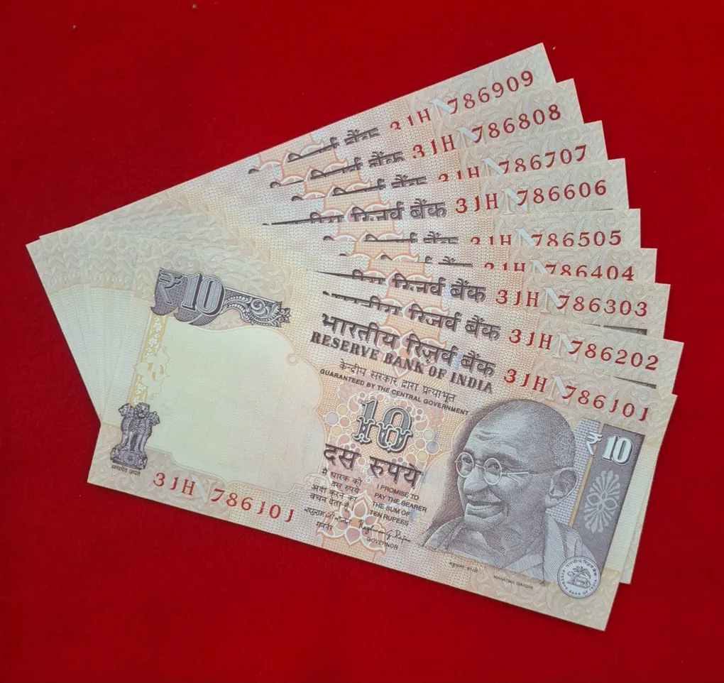 Semi Fancy Ten Rupee Notes Set GEM UNC Condition