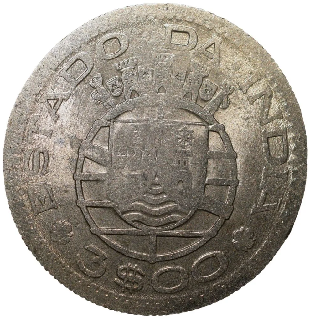 Copper-Nickel 3 Escudos of Portuguesa (AD 1959) Scarce KM34
