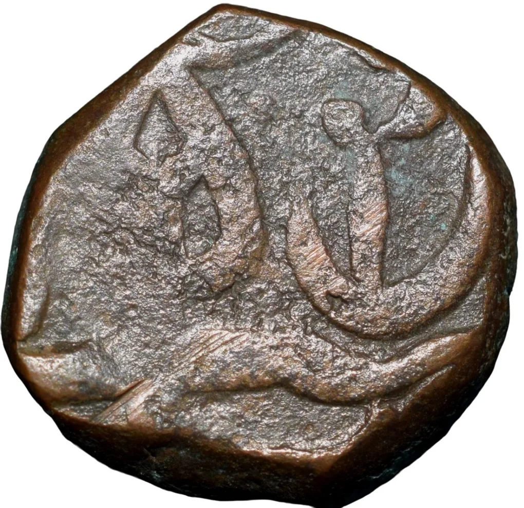 Copper Paisa of Ratlam State 'Raej' Issue(18th Cen. AD) with Betal Leaf & Nagari 'Ra' Unlisted