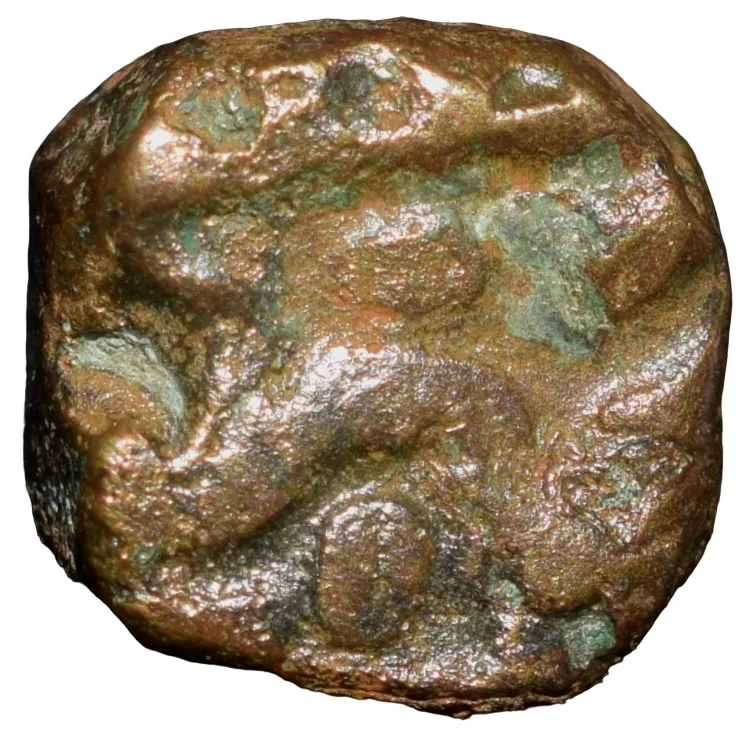 Copper 1/2 Falus of Akbar(AD1556-1605) from Malwa Region Kalima Type