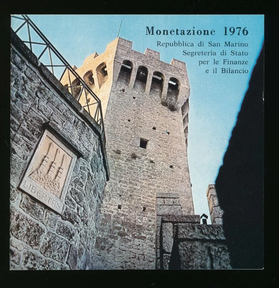 Repubblica Di San Marino Monete Dello Stato Serie 1976 (8 Coin Proof Set) 1 Big Coin Silver