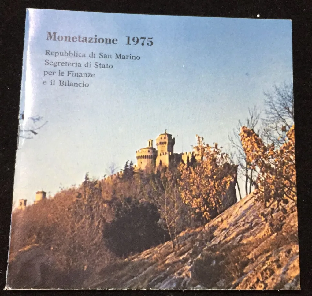 Repubblica Di San Marino Monete Dello Stato Serie 1975 (8 Coin Proof Set) 1 Big Coin Silver