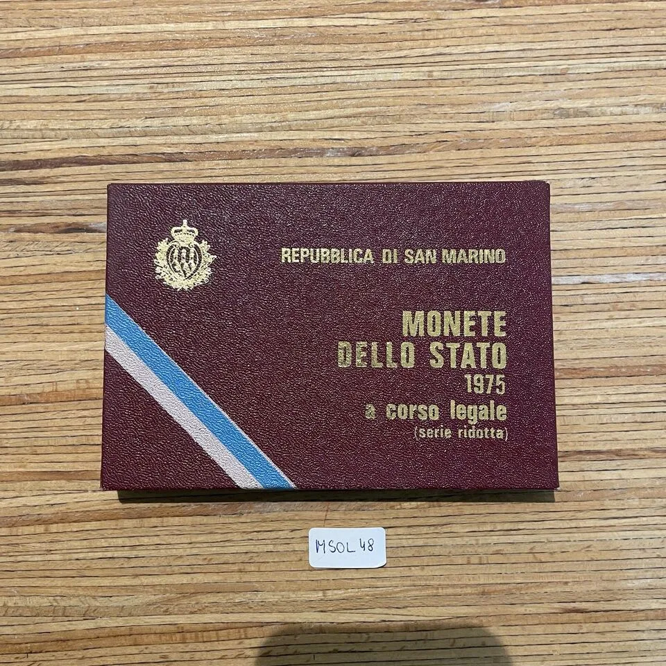 Repubblica Di San Marino Monete Dello Stato Serie 1975 (8 Coin Proof Set) 1 Big Coin Silver