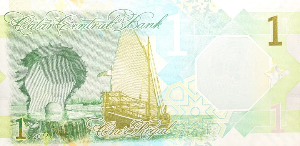 1 Riyal of Qatar (AD 2022) with Traditional geometric patterns
