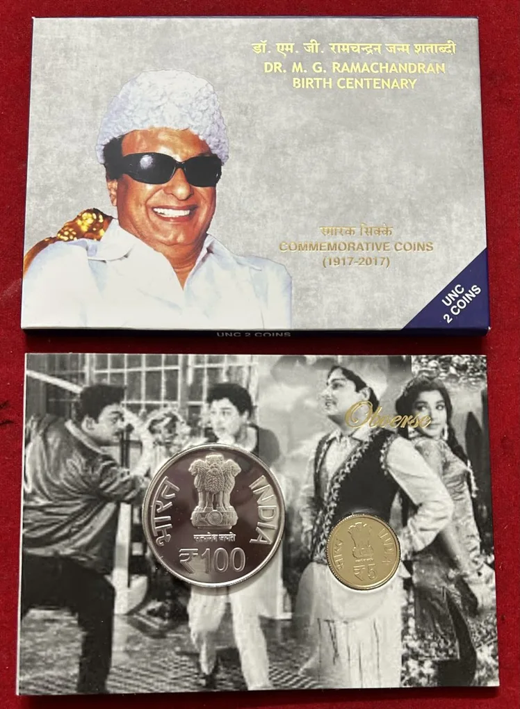 Dr. M. G .Ramachandran (Unc set )2 coin Mumbai mint