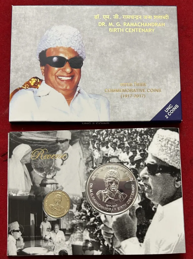 Dr. M. G .Ramachandran (Unc set )2 coin Mumbai mint