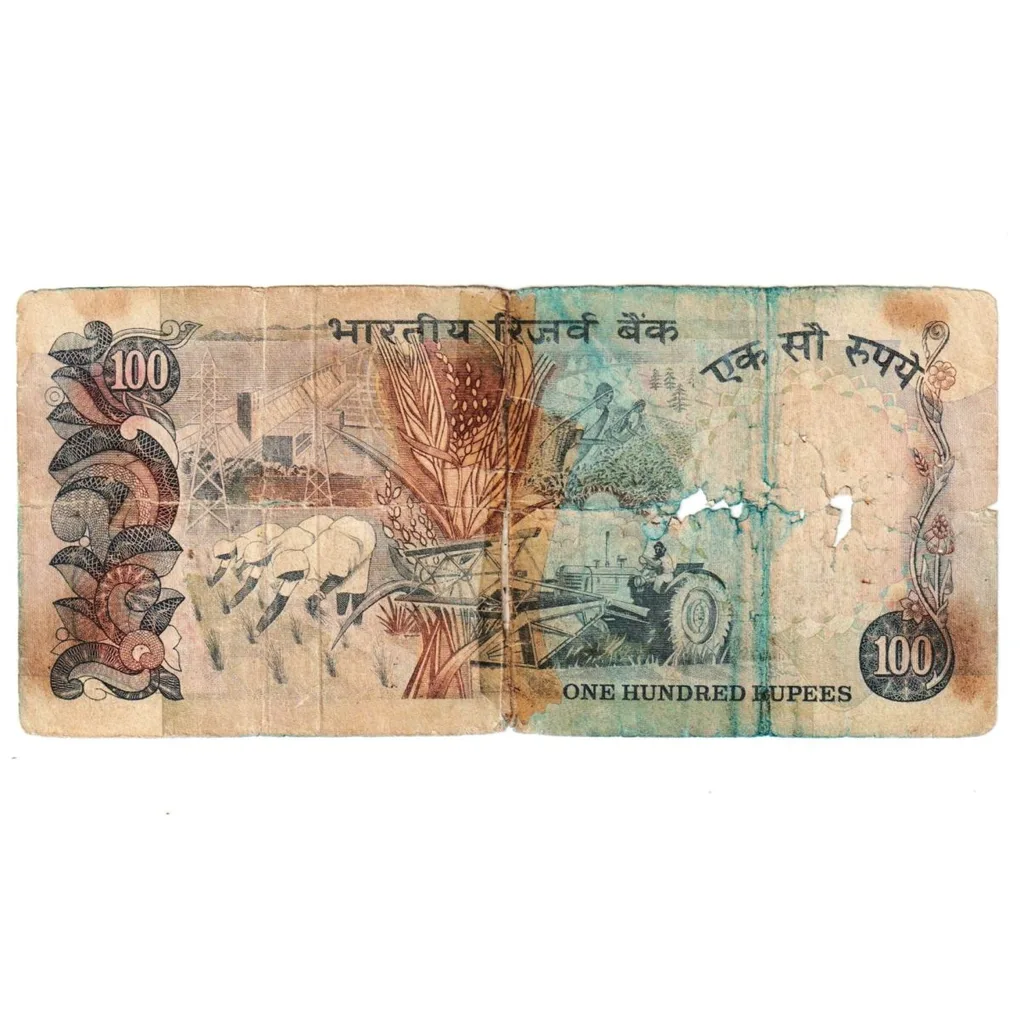 Extremely Rare 100 Rupees Bank Note Signed by Governor M Narshima Government of India Agriculture Issue Note Super Lowest Price Deal