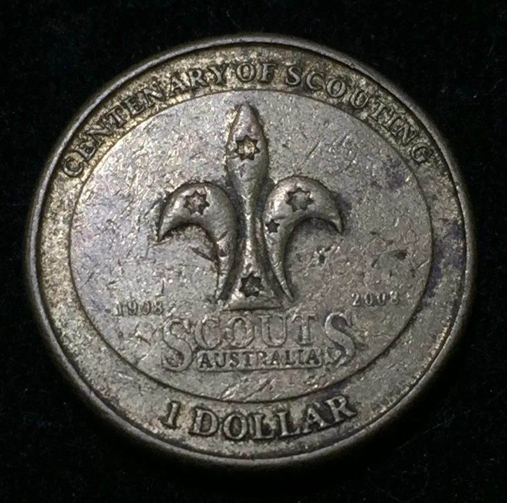 Australia 1 Dollar 2008 - Elizabeth II 4th Portrait - Scouting lowest price Commemorative issue Coin #A-12