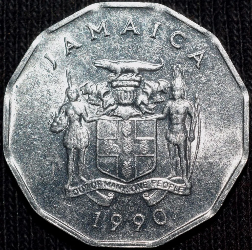 Aluminium 1 Cent of Jamaica (AD 1990) F.A.O. Issue Produce More Food in UNC Grade