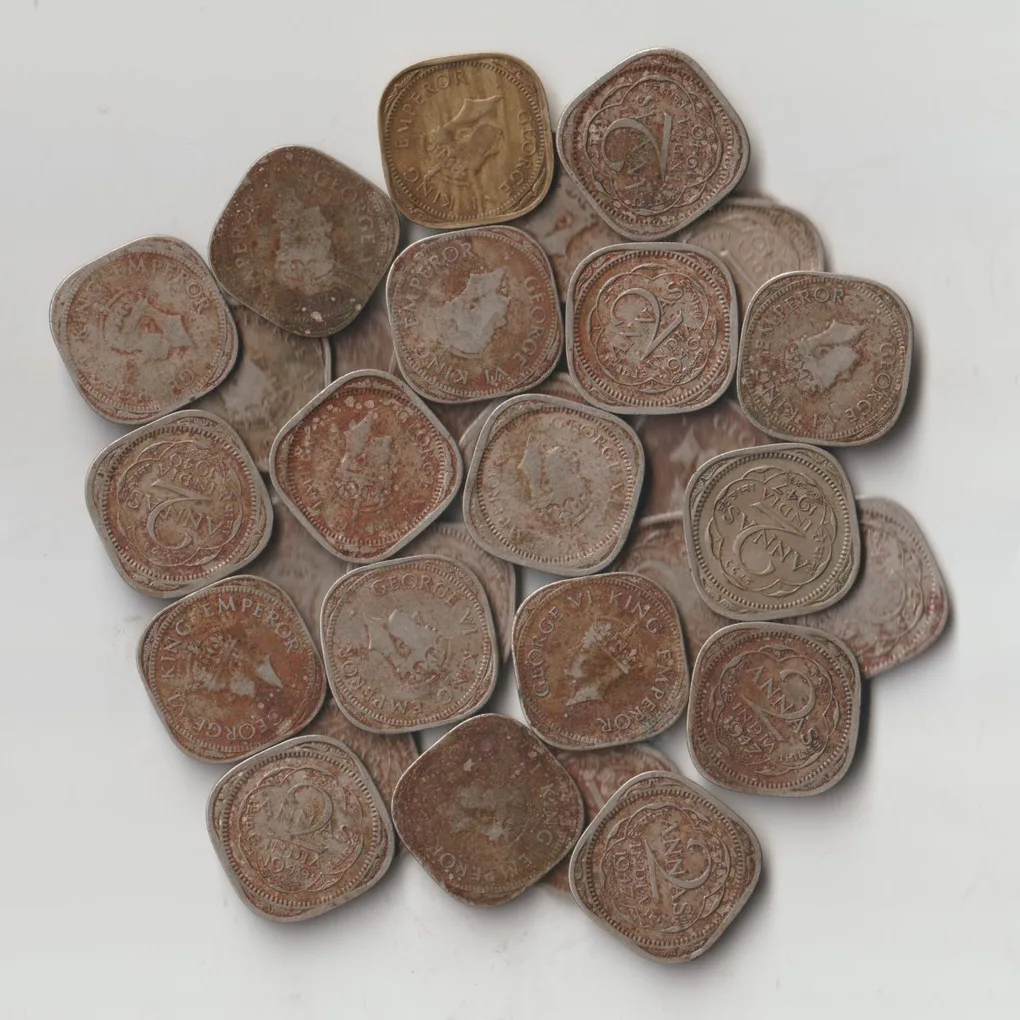 20 Coins Lot Of 2 Anna George VI King Emperor British India Coinage
